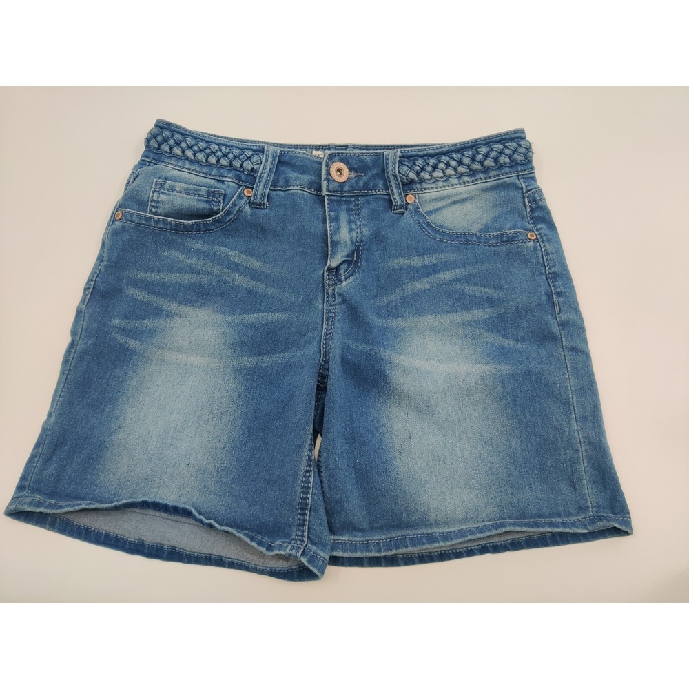 HYDRAULIC Women's Denim Bermuda Shorts‎ Blue Size 8 Braided Waist
